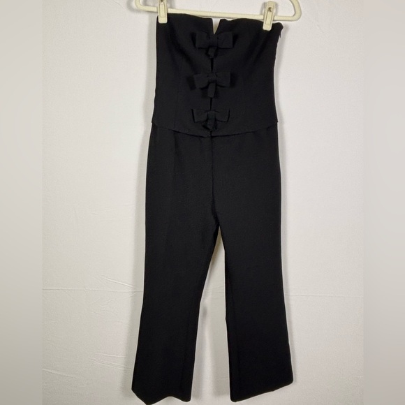 Zara Black Bow Cut Out Jumpsuit- Medium - Picture 3 of 9